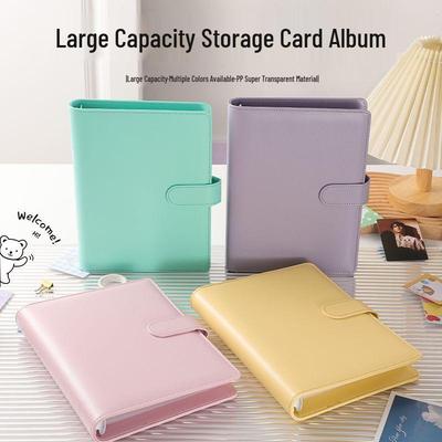 Album A5 en Cuir PU pour Cartes et Photos, Style Xiaohongshu - Design Haut de Gamme, Couleur Unie, Idéal pour la Collection d'Étoiles et le Rangement de Cartes