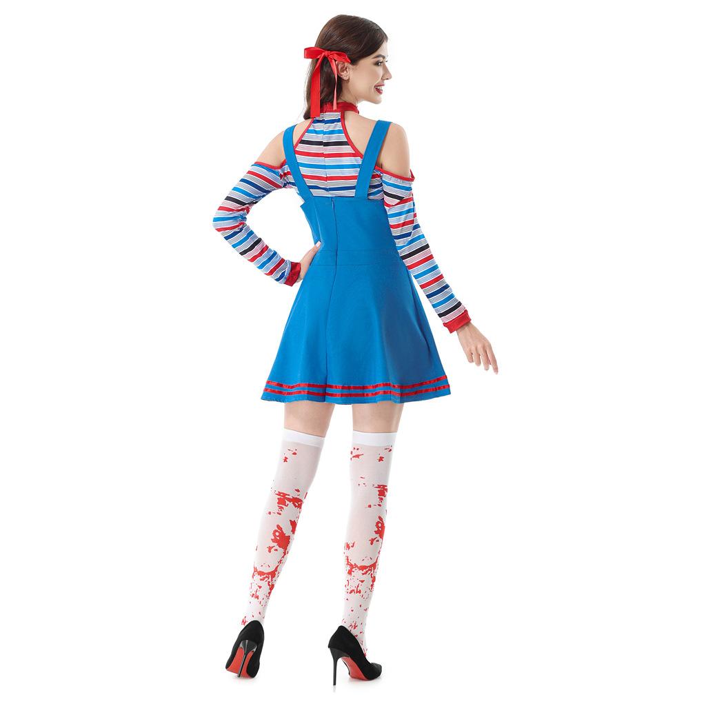 Circus Clown Female Costume Halloween Adult Costume Cos Horror Bloody Ghost Baby Carnival Cos Dress