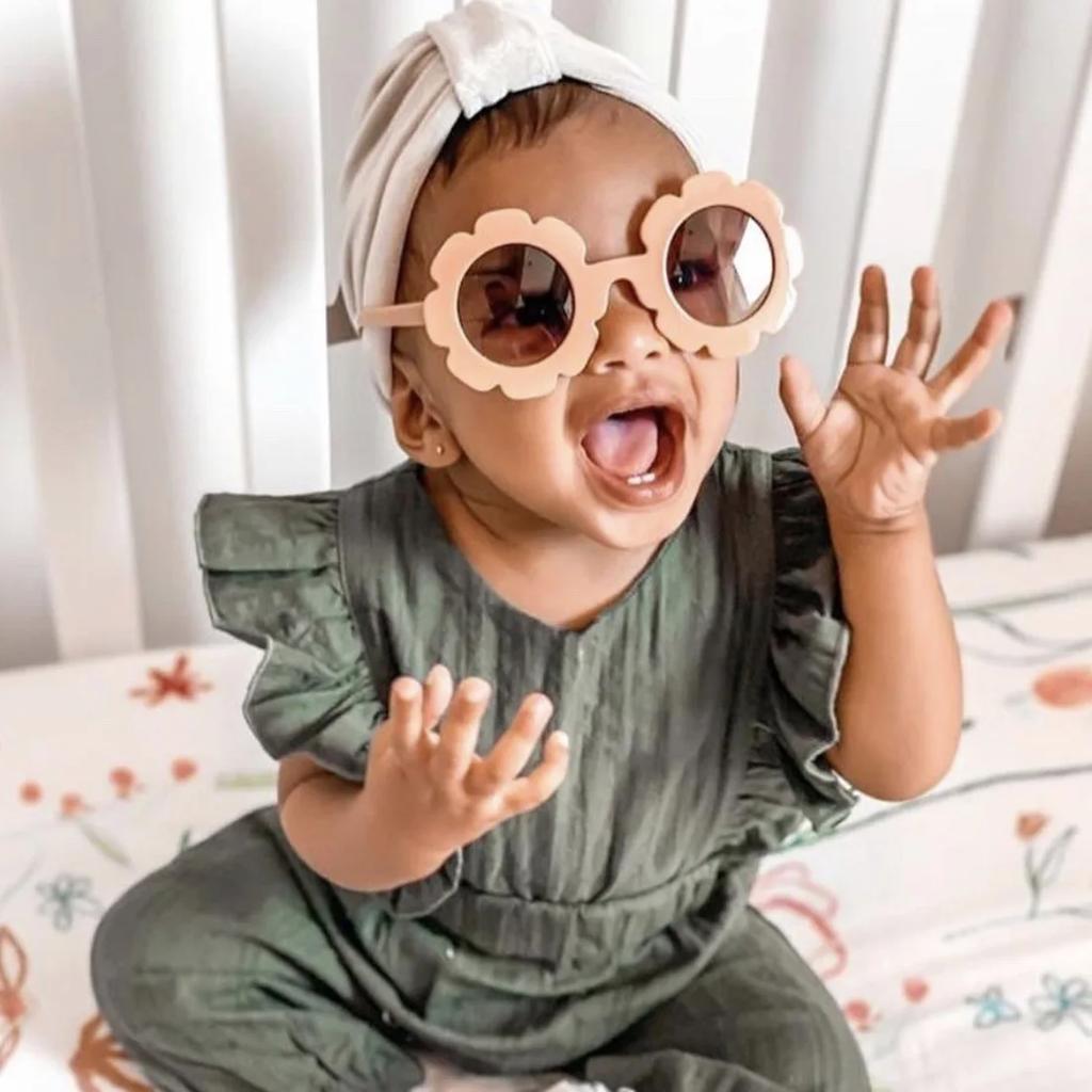 New Sun Flower Round Cute Kids Sunglasses Uv400 For Boy Girls Toddler Lovely Baby Sun Glasses Children