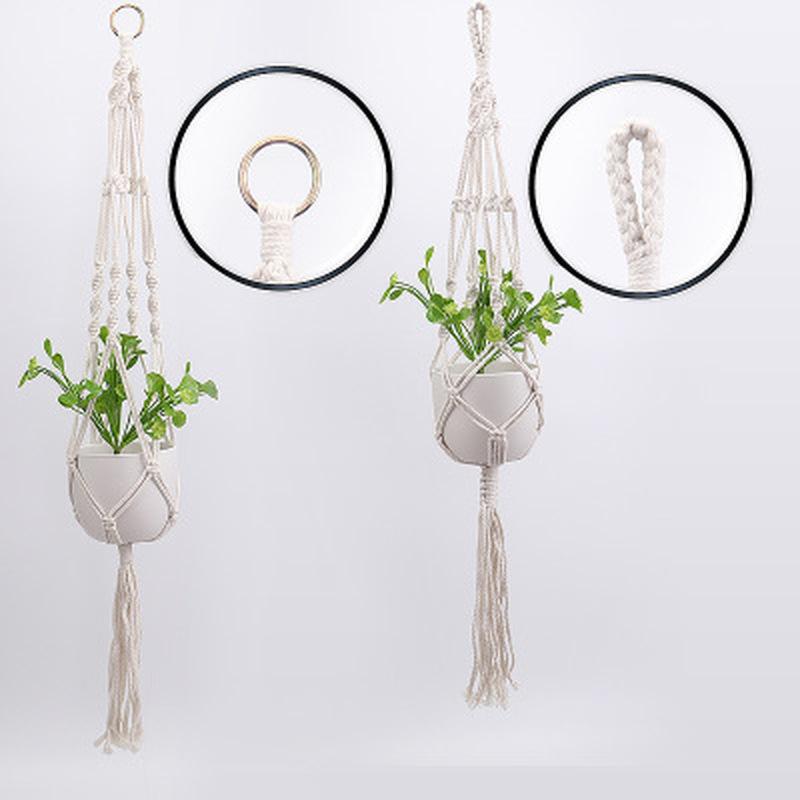 Handmade Macrame Plant Hanging Baskets Flowerpot Holder Balcony Courtyard Garden Wall Decoration Plant Hanger