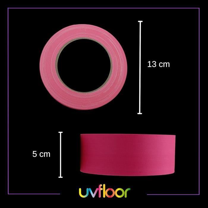 Ruban adhésif fluo UV Floor - Pack de 4 rubans adhésifs fluorescents pour décoration - Marque UV Floor