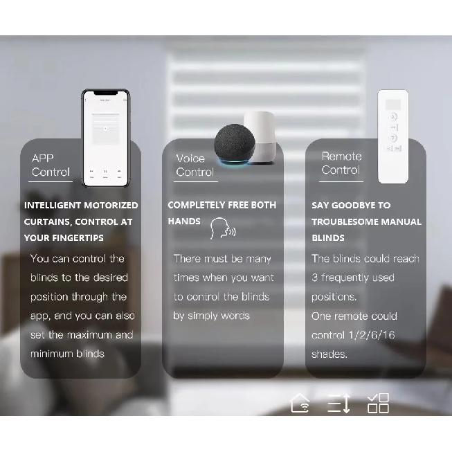 China Factory Wholesal 100% Blackout Day And Night Dual Shade WiFi APP Remote Control Smart Motorized Zebra Blinds For Window