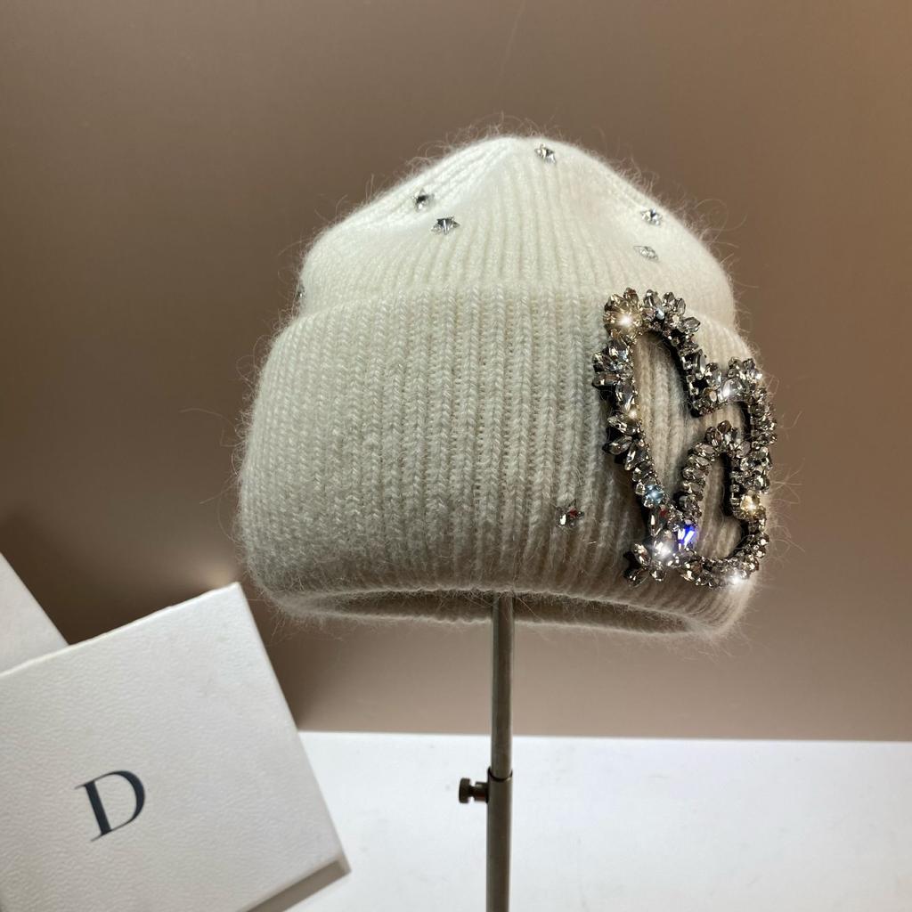 Fashion Shiny Love Rabbit Hair Knitted Hat Winter Outdoor Warm Ear Protector Cold Hat Fashion Sweet Hat