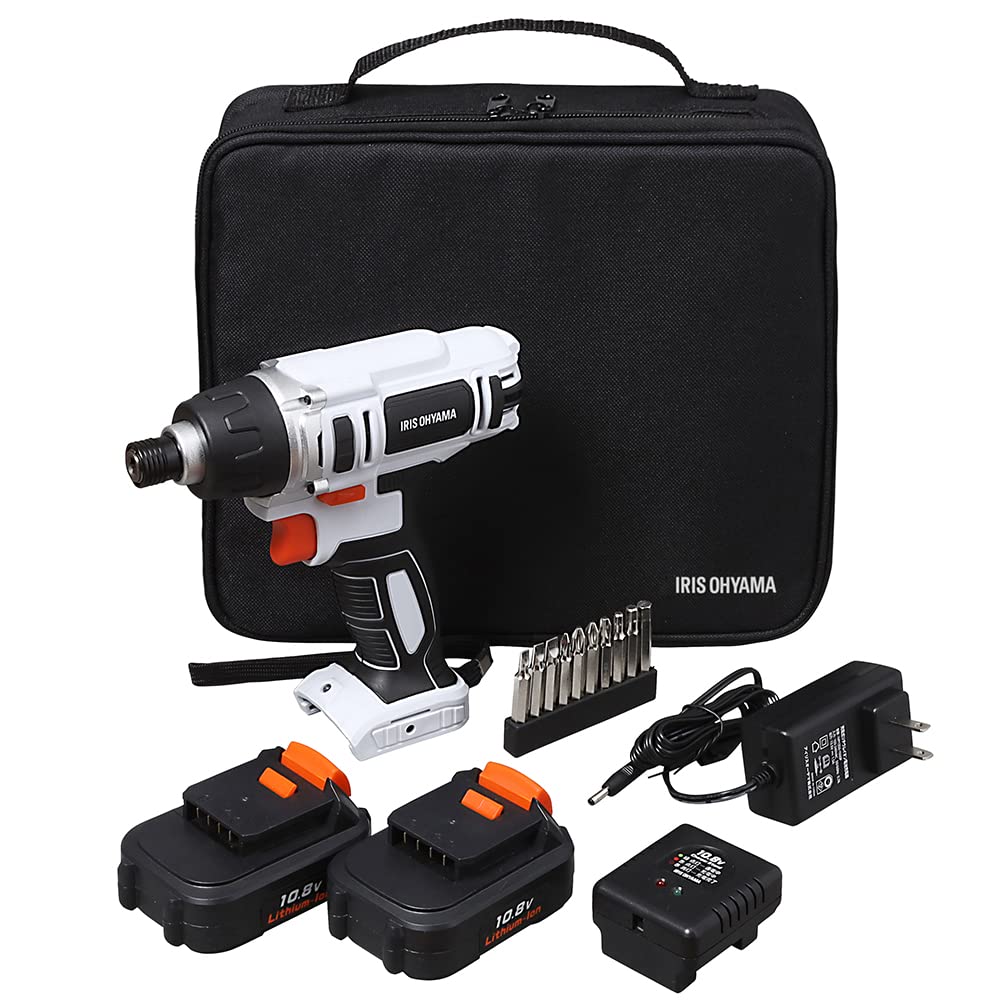 

Аккумуляторный ударный шуруповерт IRIS OHYAMA JID80-C с кейсом (2 куска), Набор из 10 бит и светодиодная подсветка для безопасности в условиях низкой освещенности [Серия 10,8 В]