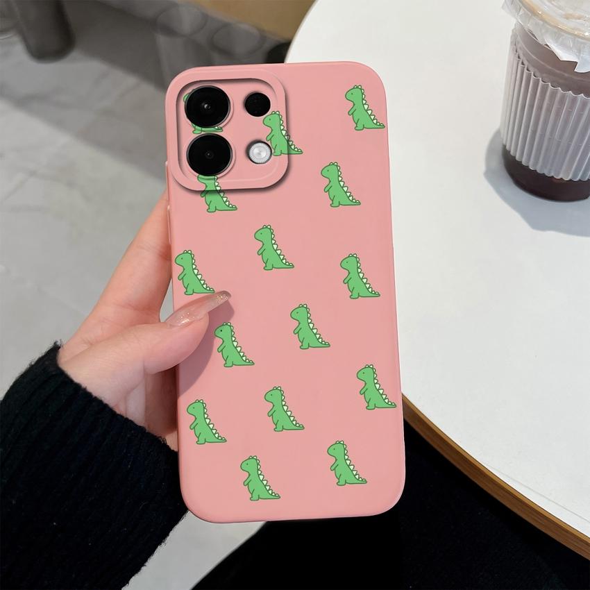 For Oppo Realme 7 10 8 9 5 6 Pro Plus K13 A5 A5X Phone Covers Cute Dinosaur Patterns Liquid Silicone Anti Drop Premium Protection Cases For Oppo Shell