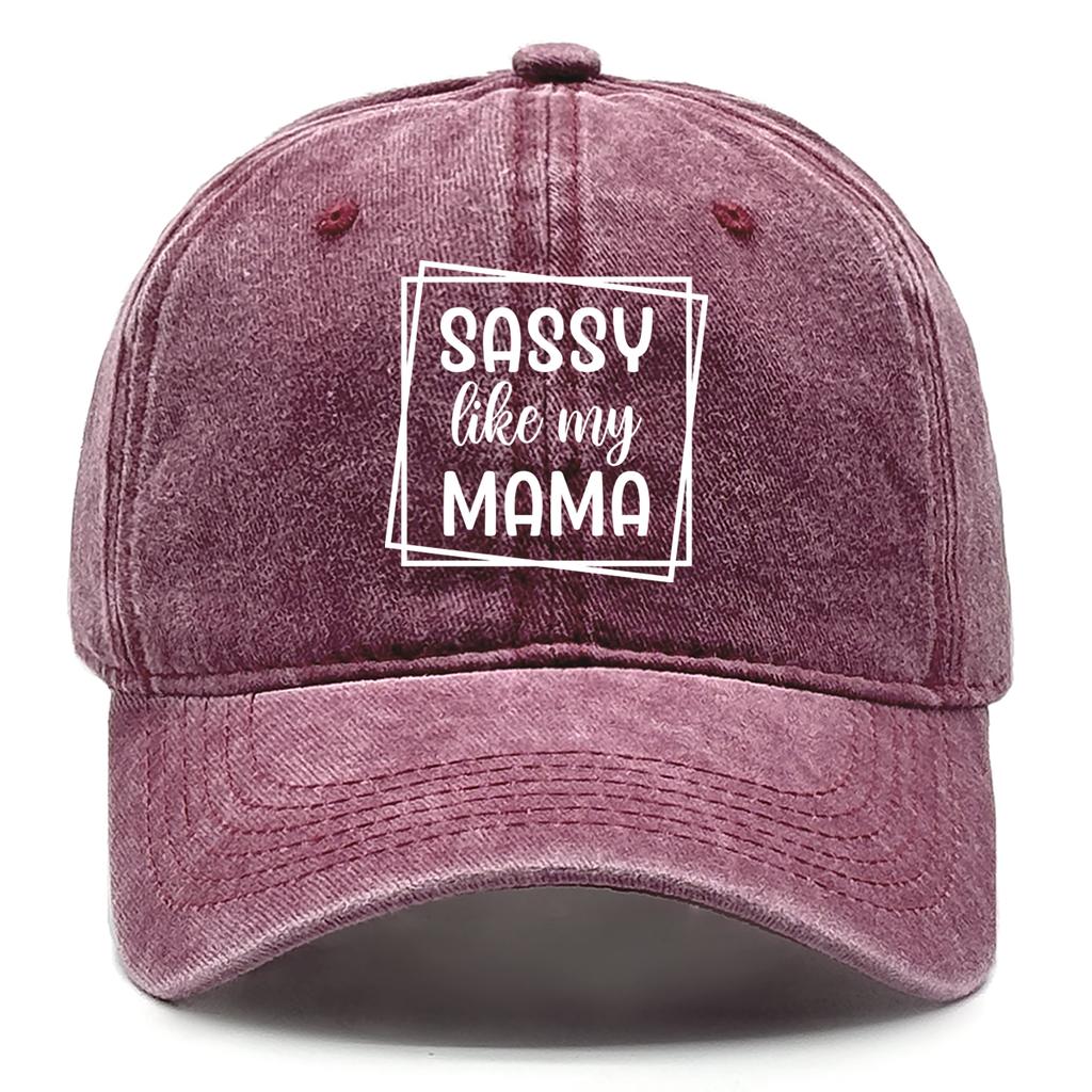 Unisex Snapback Baseball Caps Sassy Like Mama Snapback Cap Washed Retro Vintage Adjustable Caps Ideal Choice For Street Style