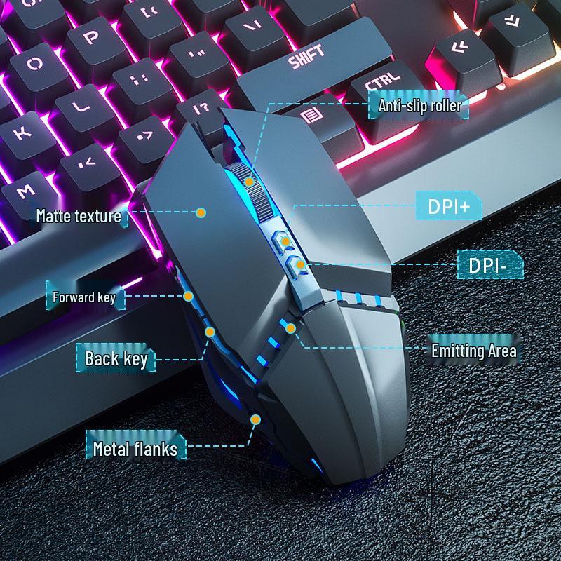 Luminous Wired Keyboard, Mouse & Headset Set - Mechanical Feel, E-sports Desktop/Laptop Punk Keys