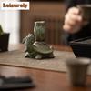 Creative Xuanwu Dargon Tortoise Teapot Cover Holder Kiln Change Cyan Cover Frame Zisha Pot Lid Shelf for Tea Pet Play Ornaments