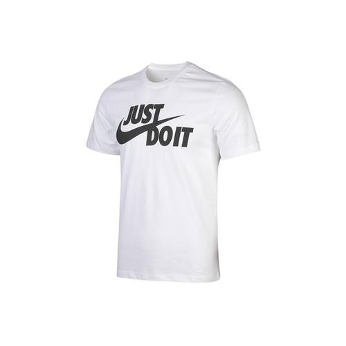 Nike Just Do It Printed Crew Neck Short Sleeve T-Shirt for Men White