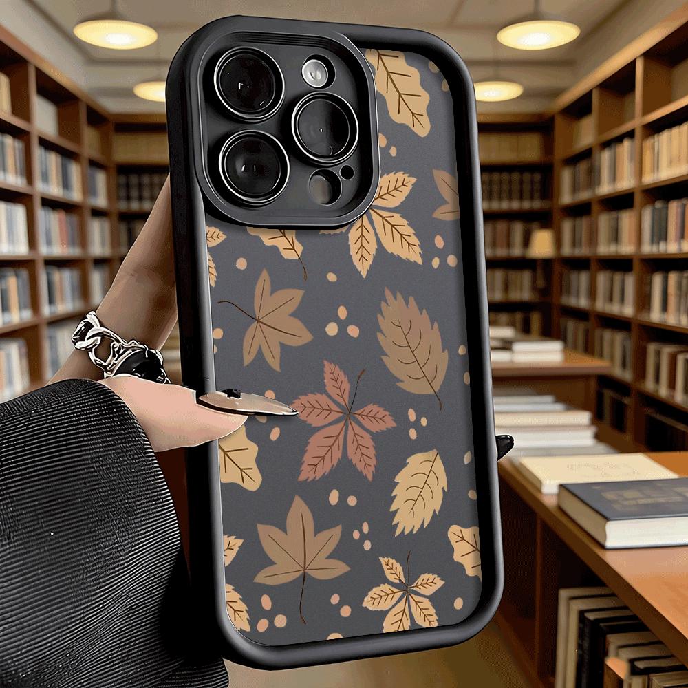 Autumn Leaf Pattern Phone Case for iPhone 17 16 15 14 13 12 11 Pro Max Plus Anti Scratch, Gel Flexible Protective