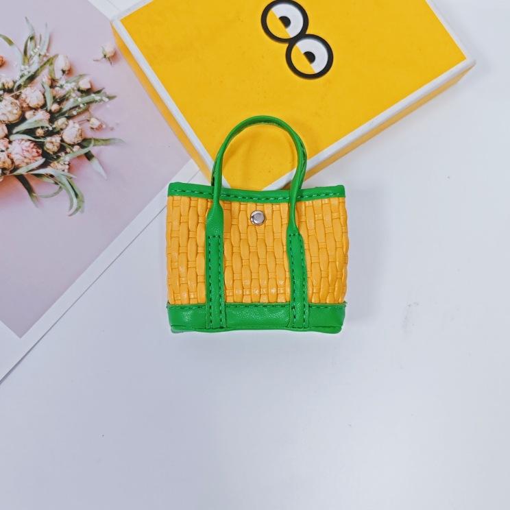 

New Style Braided Rope Flower Garden Bag Cute You Vegetable Mesh Zero Money Bag Tie-dye Mini Car Decoration Small Size Handbag 7.5x4x9.5cm жёлтый