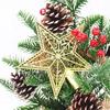15cm Electroplated Gold Christmas Tree Top Star Ornament with Hollow Pattern