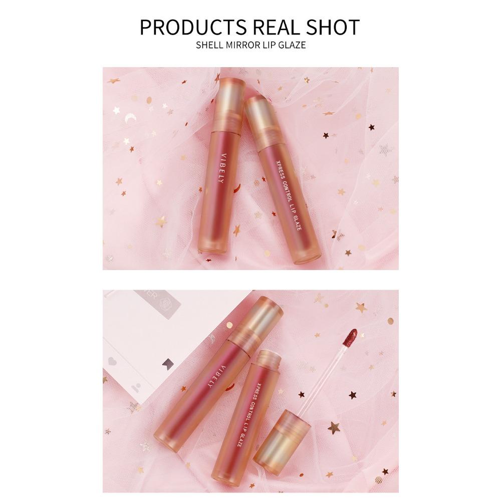 VIBELY Shell Mirror Water Light Lip Glaze Moisturizing Not Dipped Cup Without Coloring Glass Lip Glaze