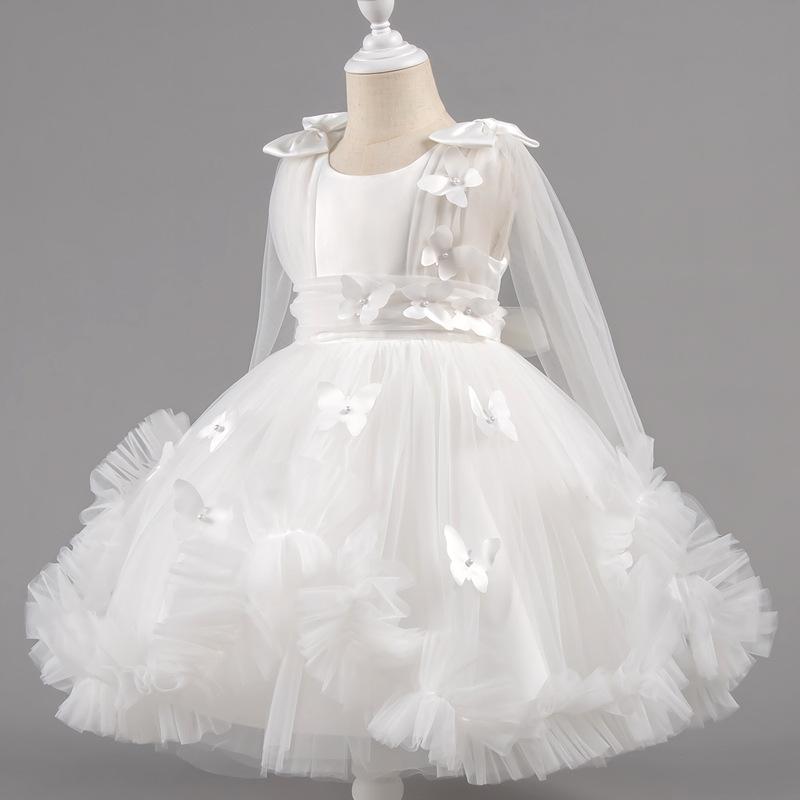 Little Girls Puffy Tulle Princess Dress For Birthday Wedding Stage Performance 80cm