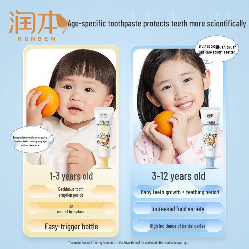 RUNBEN Kids Anti-Cavity Fluoride Toothpaste