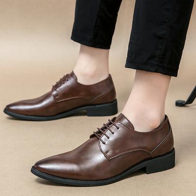 Britannien Neue Herren Spitzschuhe Schwarz Braun Schnürschuhe Lässige Kleider Heimkehrschuhe Männlich Formell Hochzeit Oxfords Schuhe