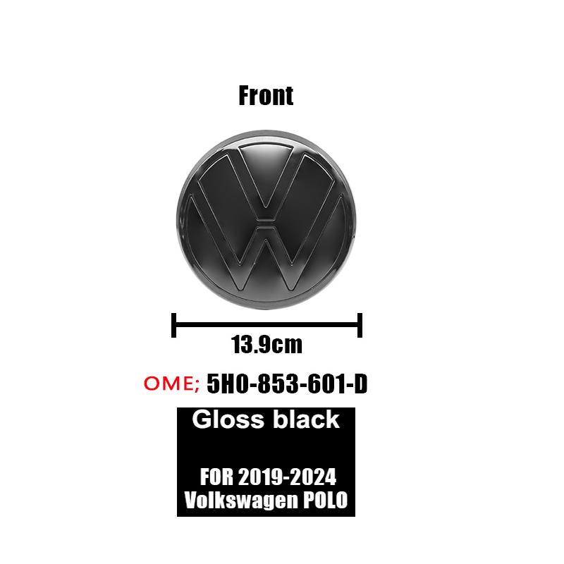 For Volkswagen MK7 1Pc ABS VW Car Front Logo Grille Badge Trunk Badge Car Replacement Accessories For Volkswagen Polo 2019 2020 2021 2022 2023 2024