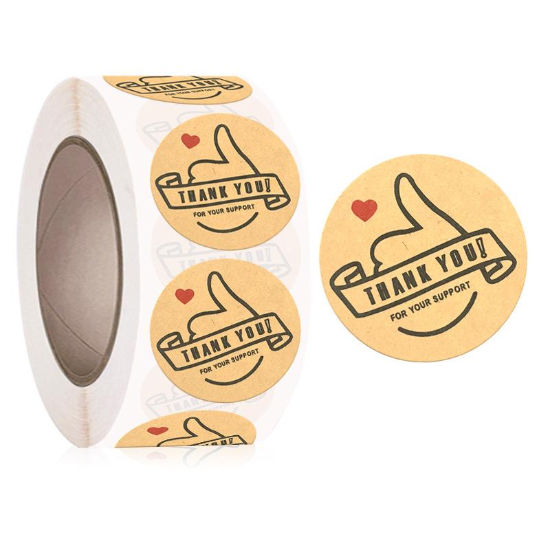 2Rolls  Kraft Paper Thank You Sticker 1 Inch   Seal Label  Stickers Scrapbooking  sticker maker