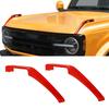 Engine Hood Hinge Expansion Cover Trim Protect Strips For Ford Bronco + Red