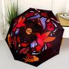 1pc Hummingbird Floral Automatic Open/close Folding Compact Umbrella, 8-Rib Sturdy Canopy, Lightweight Portable, Everyday Use, Gift, Outdoor Umbrella,