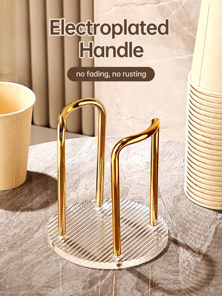 Disposable Cup Storage Holder Rack Shelf Water Tea Cups Acrylic Dispenser with Longer Stick Mug Display Stand Organizer Supplies