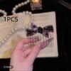 Rhinestone Bow Bangs Upside Down Comb Hairpin Female New Exquisite Flash Diamond Disc Hair Comb Premium Sense Broken Hair Card