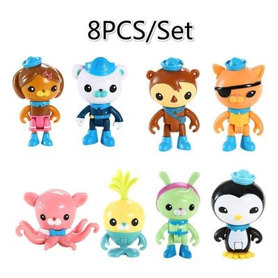 8pcs Octonauts Figurine Toys Captain Barnacles Peso Dashi Tweak Doll Figurines Model Toy for Children Collection