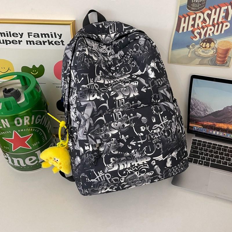 Schulrucksack Graffiti männlicher College-Student hohe Kapazität High School Mittelstufe Schüler Trendmarke Harajuku Trend Rucksack weiblich Ins Cool