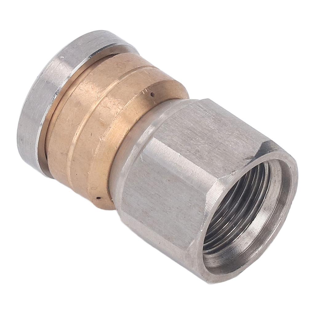 Pressure Washer Nozzle Stainless Steel Brass Compact Mini Drain Sewer Nozzle for Hot and Cold Water 5000 PSI G3 8in