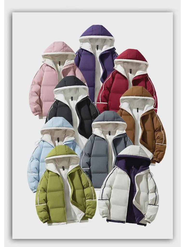 Men's Trendy Hooded Puffer Jacket - Winter Warmth & Loose Fit