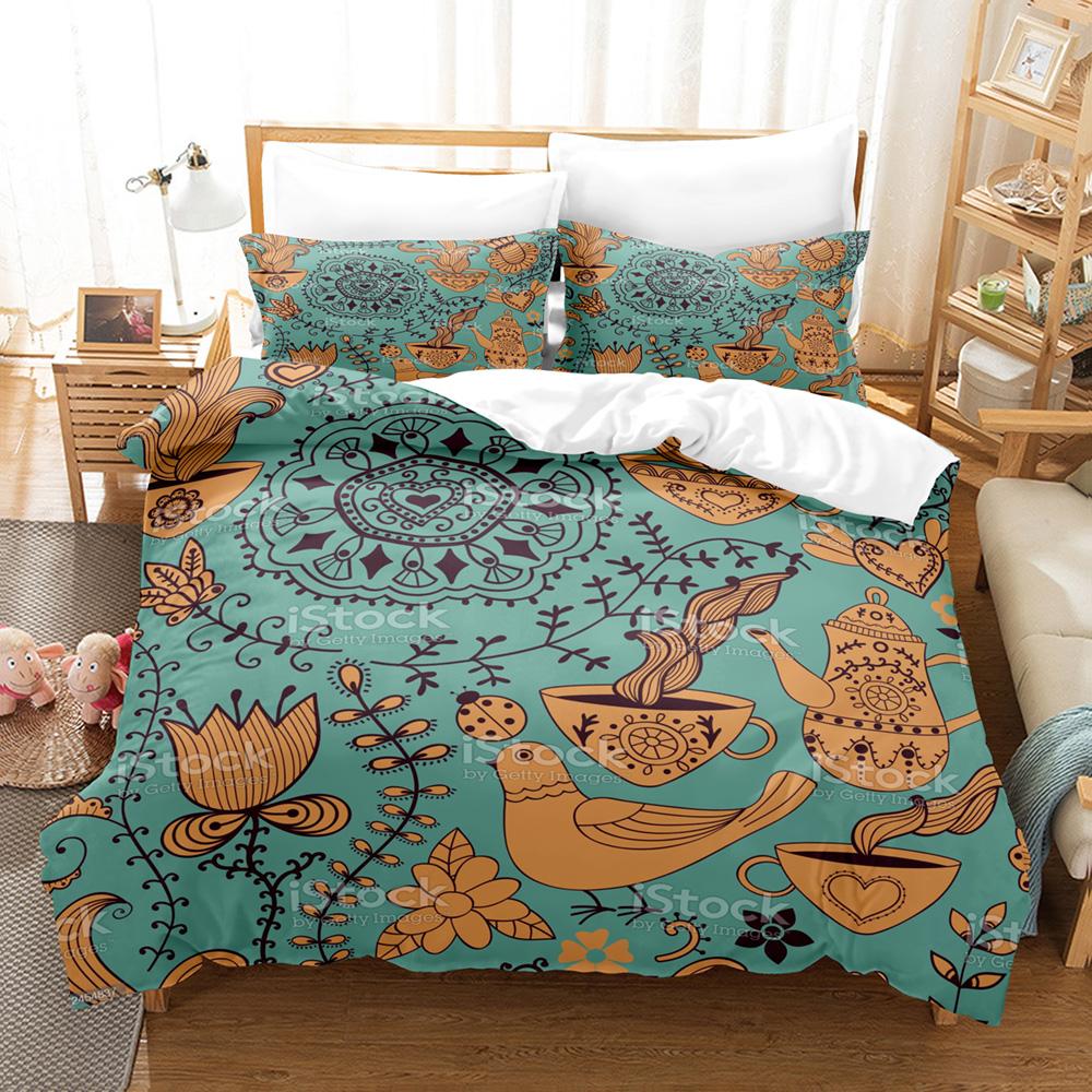 3D Printed Bohemia Art Design Bedding Set Down Quilt Cover With Pillowcase Double SIngle King