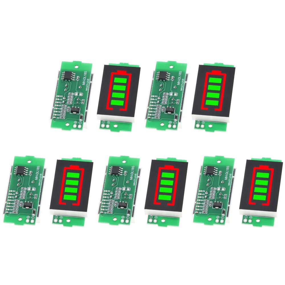 1/2/3/4/6/7/8S Lithium Batterie Kapazitätsanzeige Modul LED Anzeige Elektrofahrzeug Batterie Leistungstester 4 Abschnitte 3-34V 5mA