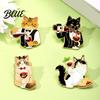 Enamel Animal Brooch Cartoon Red Wine Cat Brooch Kitten Lapel Themed Jewelry Pin Jackets Backpacks Clothes Decorative Accessory for Women Men Pin