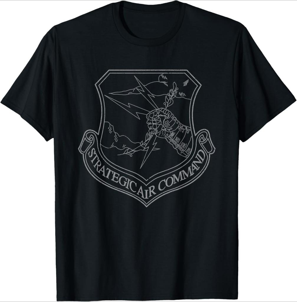 Strategic Air Command SAC Emblem Cold War Grunge design 100 cotton short sleeve Oneck casual printed mens Tshirt