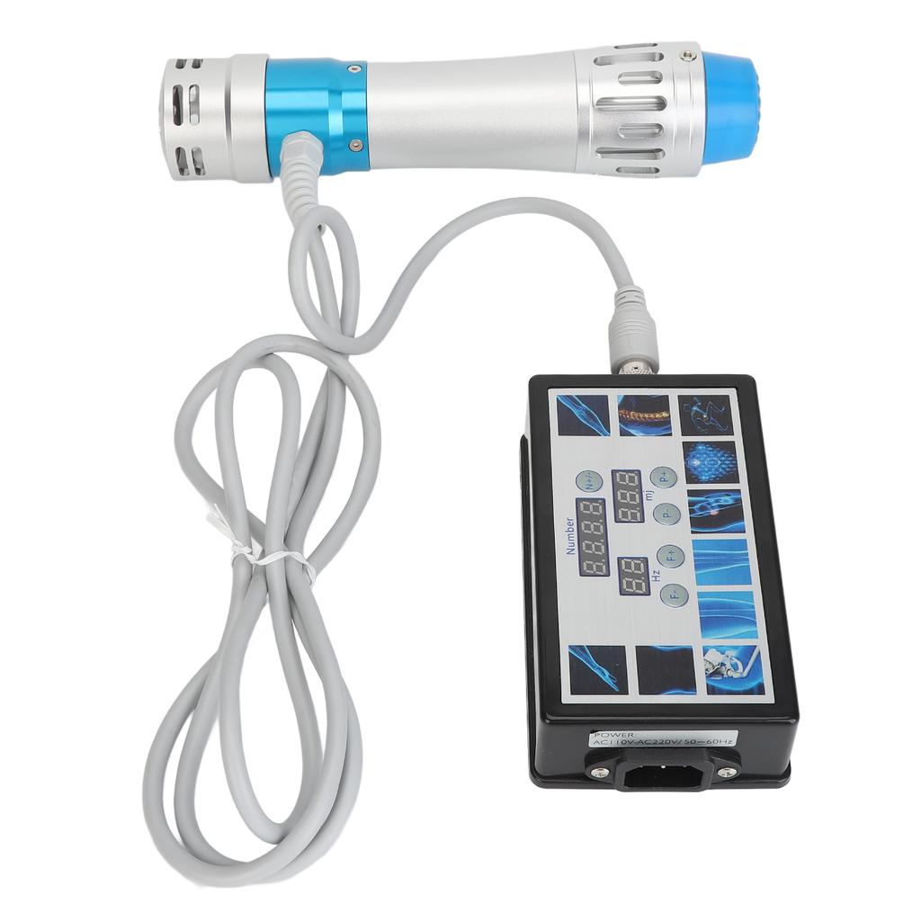 Electromagnetic Extracorporal Shock Wave Machine Deep Tissue Massage ESWT Shockwave Machine with 7 Heads Blue Handle