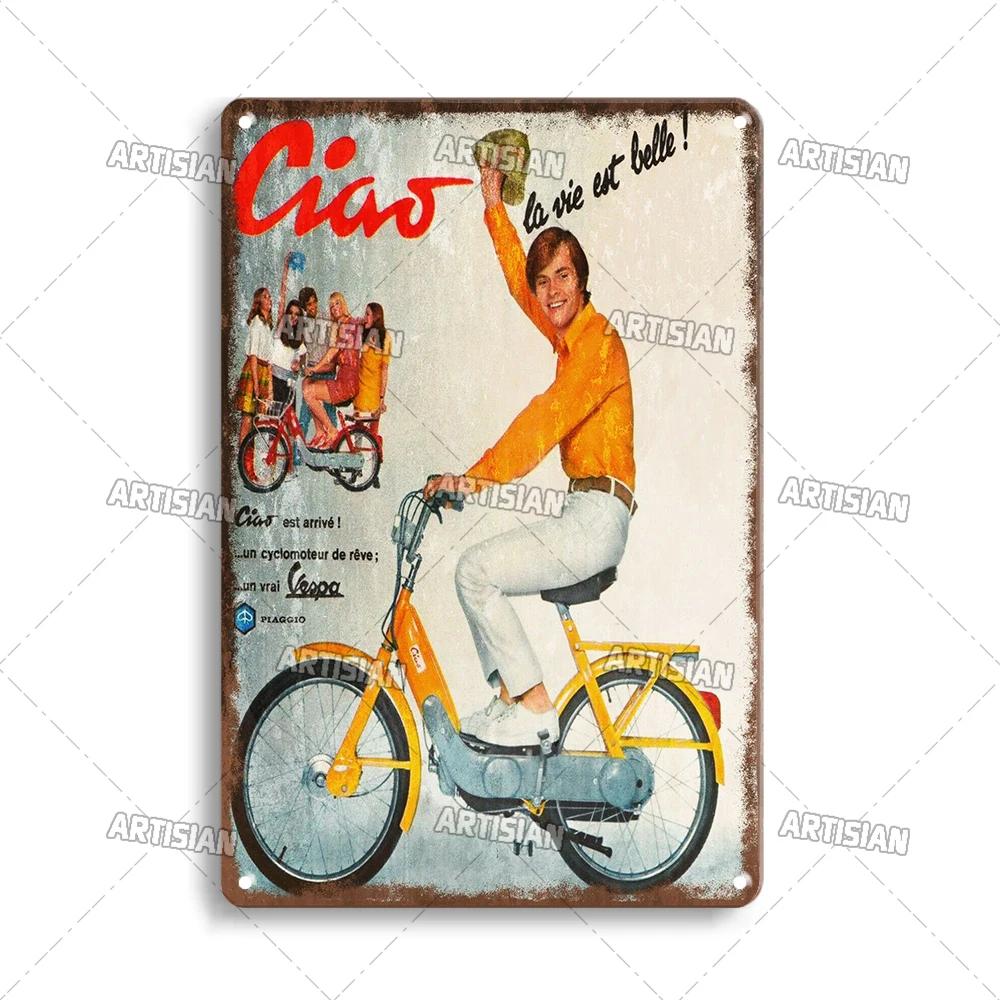 Segno di Latta Metallico Bicicletta Arrugginita Piatto Decorativo Casa Bar Studio Segni Metallici Poster Metallico Vintage Targhetta Metallica da Viaggio Piatto da Parete