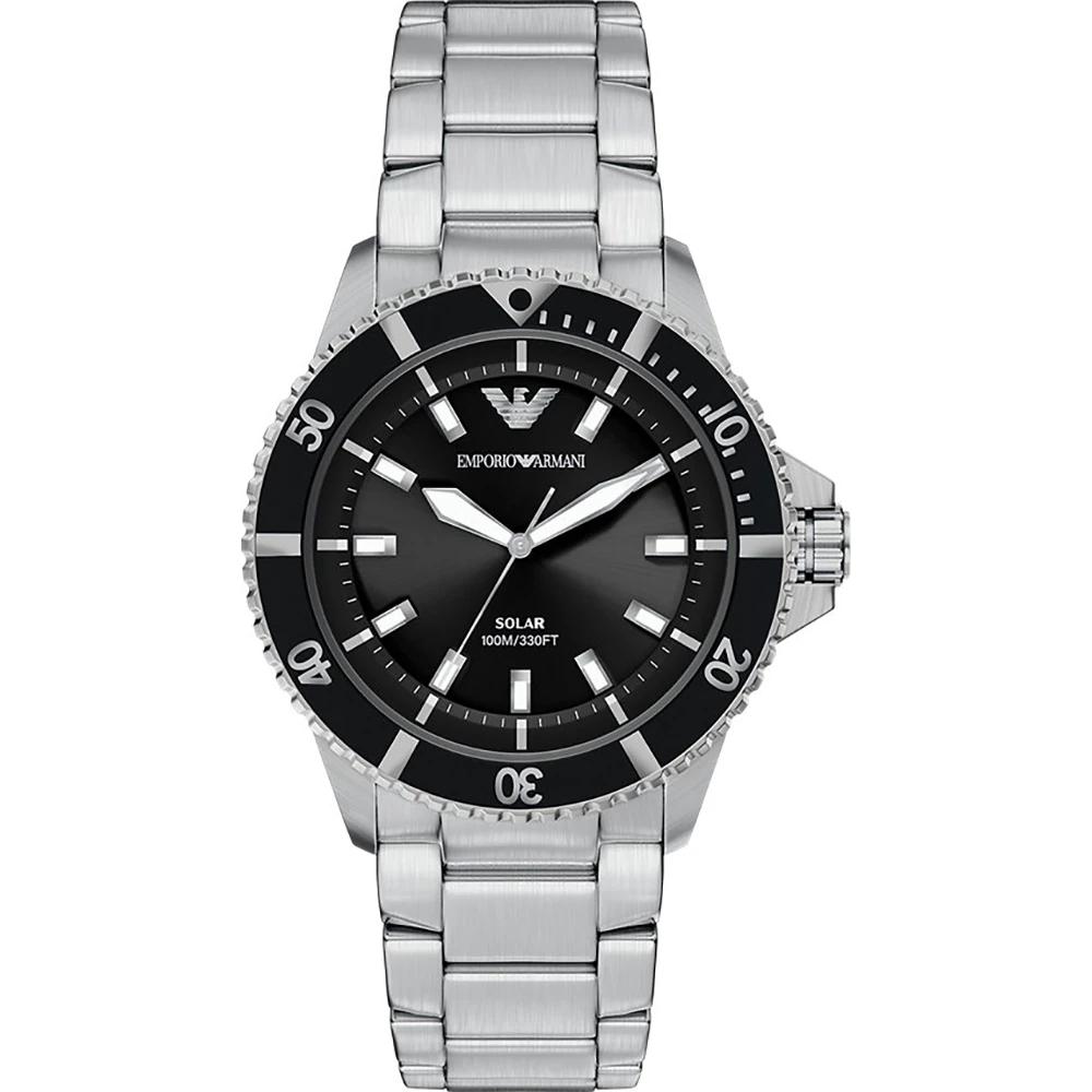 

Emporio Armani World Explorer Black Dial Stainless Steel Men s Solar Quartz Watch AR11787 чёрный