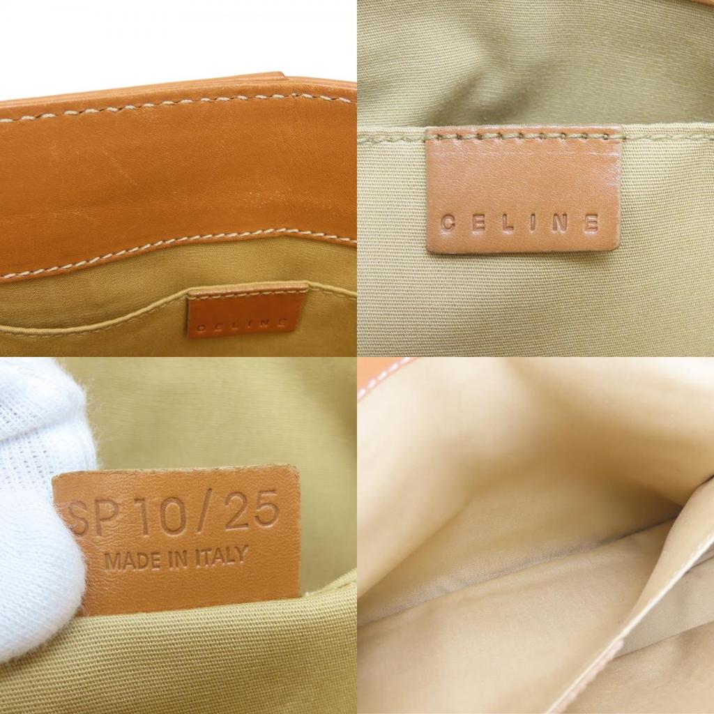 Used CELINE Handbag Boogie bag leather Camel Brown casual