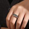 Adjustable Vintage Oxidized Floral Totem Ring Men Women Copper Statement Jewelry Boho Minimalist Style