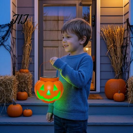 Weather Resistant Patio Lanterns Halloween Pumpkin Solar Lantern, Waterproof Outdoor Hanging Light, Orange Decorative Resin Lamps Spooky Face Lantern