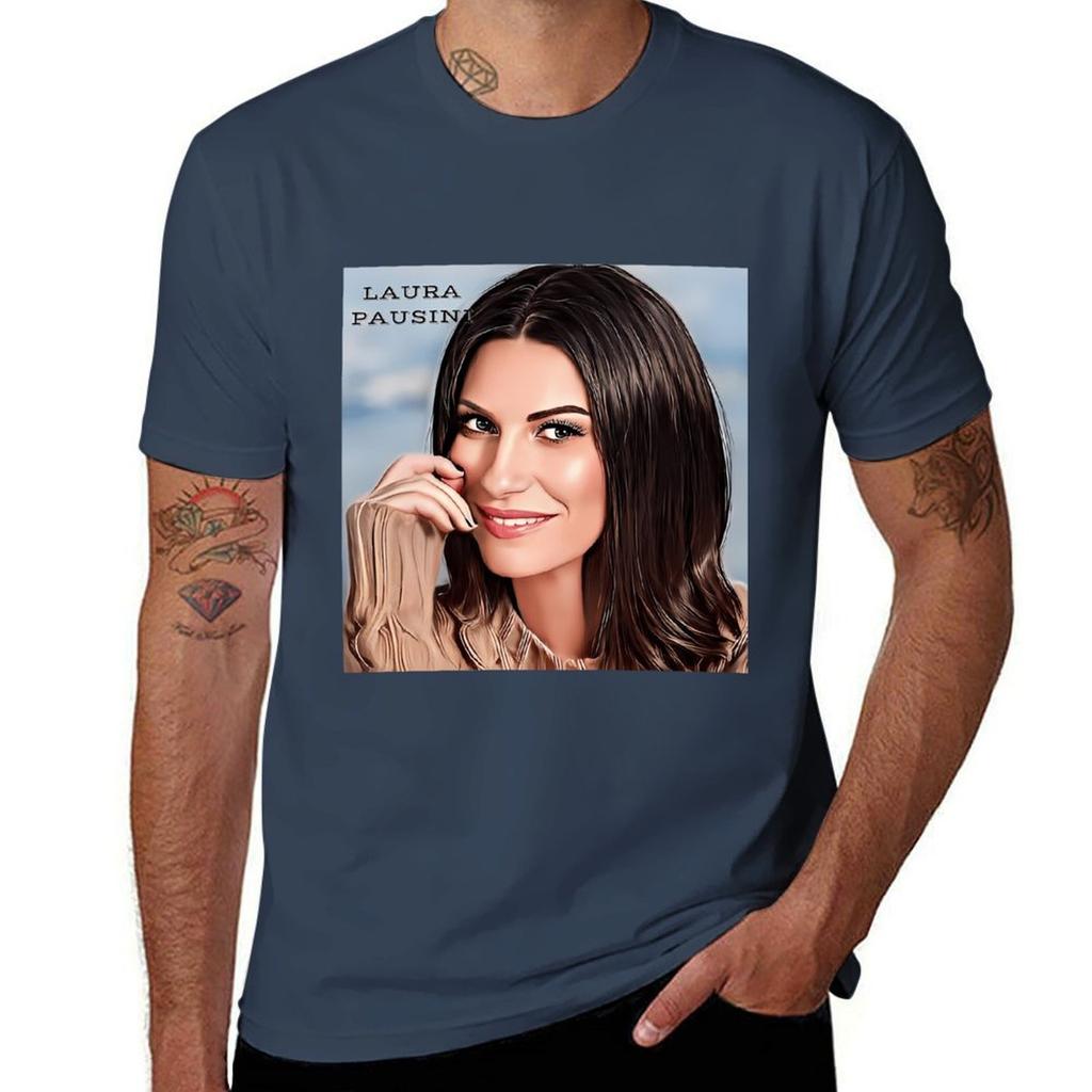 LAURA PAUSINI T-Shirt Cotton T Shirt Man T Shirts Cotton 100% Men T Shirt Cotton 100% T-Shirt