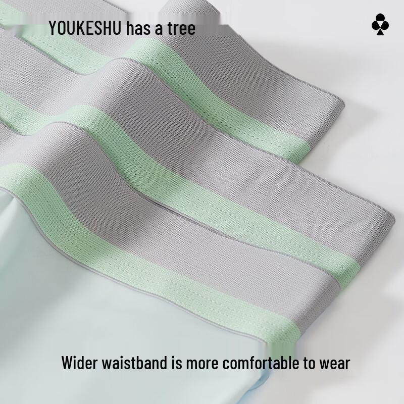 Youkeshu Men's Ice Silk Antibacterial Boxer Briefs 3-Pack