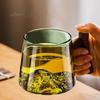 400ml Glass Tea Cup Walnut Anti Scald Handle Thickened Cup Chinese Far Mountain Design High Borosilicate Glass Tea Cup