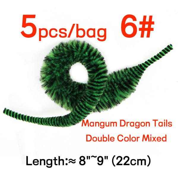 Bimoo 8"~9" Ny Magnum Dragon Tail Dobbel Farge Blandet Myk Syntetisk Chenille Saltvannsfiske Flue lokke Agnfisk bindemateriell