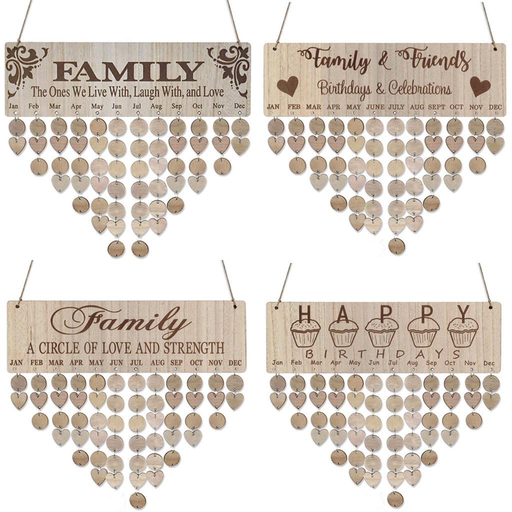 Etichette per Calendario Sospeso in Legno Artigianali - Decorazioni per la Casa per San Valentino e Compleanni