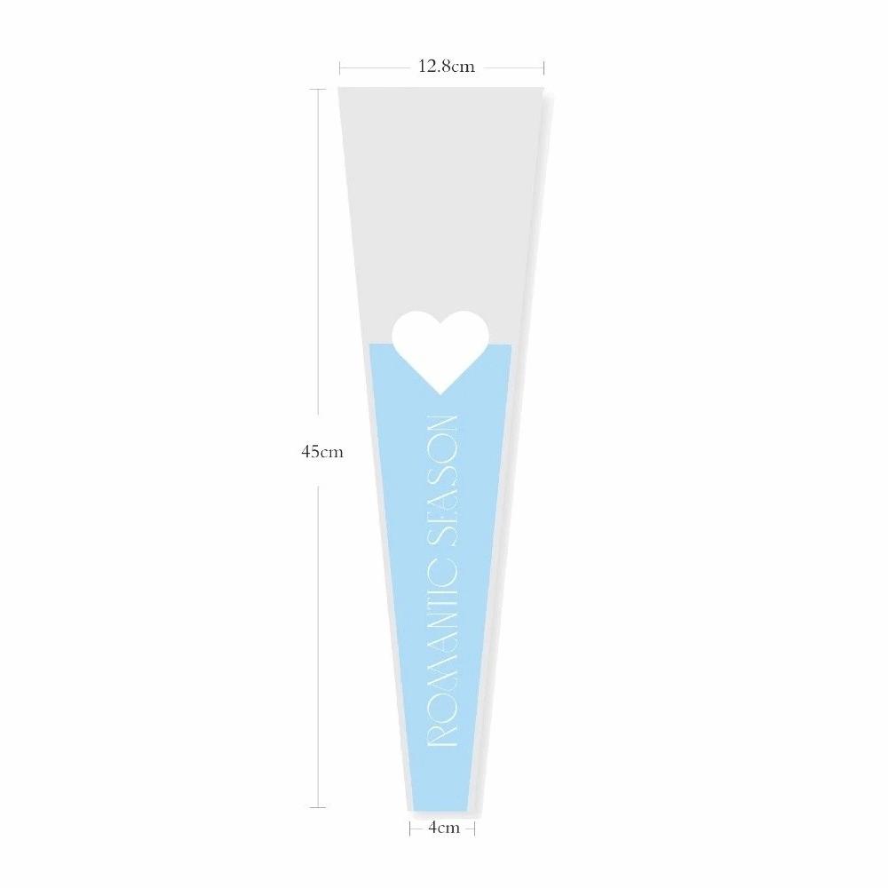 

50pcs Love Heart Flower Wrapping Bag Single Flower Bouquet Rose Packing Sleeve Bag Plastic Transparent Flower Packaging Bag 45x12.8x4cm синий