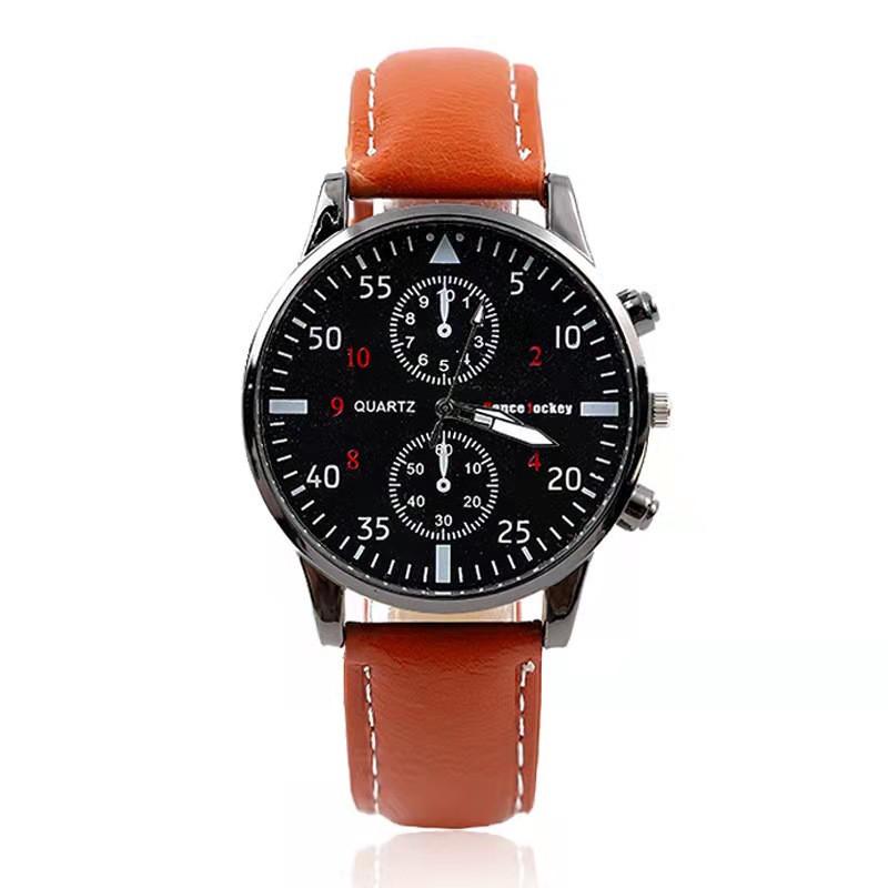 Men's Fashion Business Casual Belt Watch Men's Bracelet Set Men's Watch Pcs Watch + Bracelet + Box