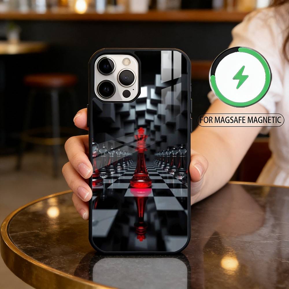 A-Art C-Chess Magnetic For Magsafe Wireless Charging Phone Case For iPhone17,16,15,14,13,12,11 Plus,Pro Max