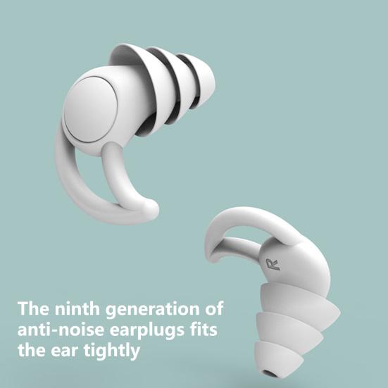 1 Pair Silicone Noise Reduction Earplugs Washable Waterproof Soft Reusable Hearing Protection Concerts Work Study Sleeping Silent Earplugs