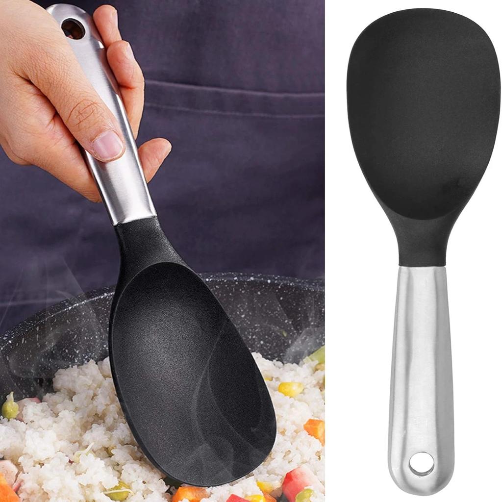 Silicone Rice Spoon Nonstick Stainless Steel Utensil Kitchen drain basket Kitchen drain Colander Kitchen gadgets Skimmer spoon